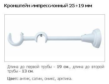 Кронштейн імпресійний для карнизу 25+19 мм